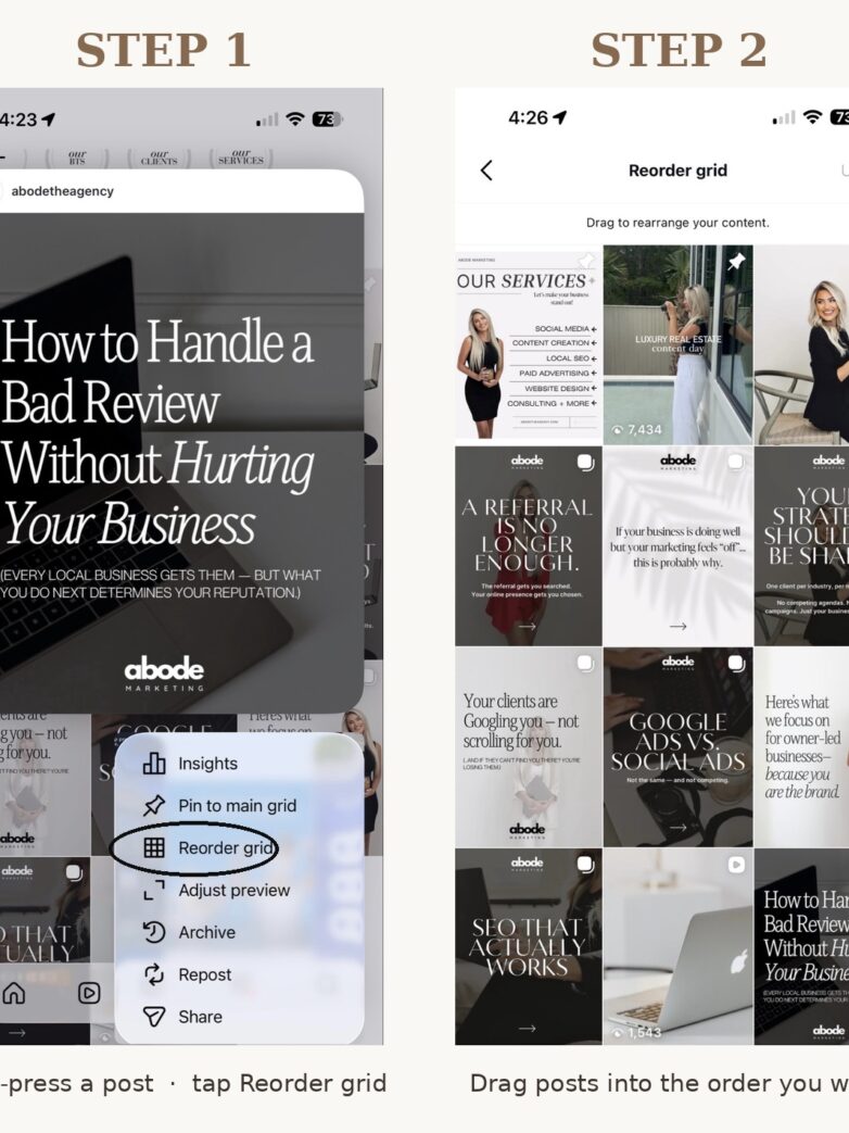 How to Reorder Your Instagram Grid: Step-by-Step + Every Instagram Feature Louisiana Businesses Should Be Using