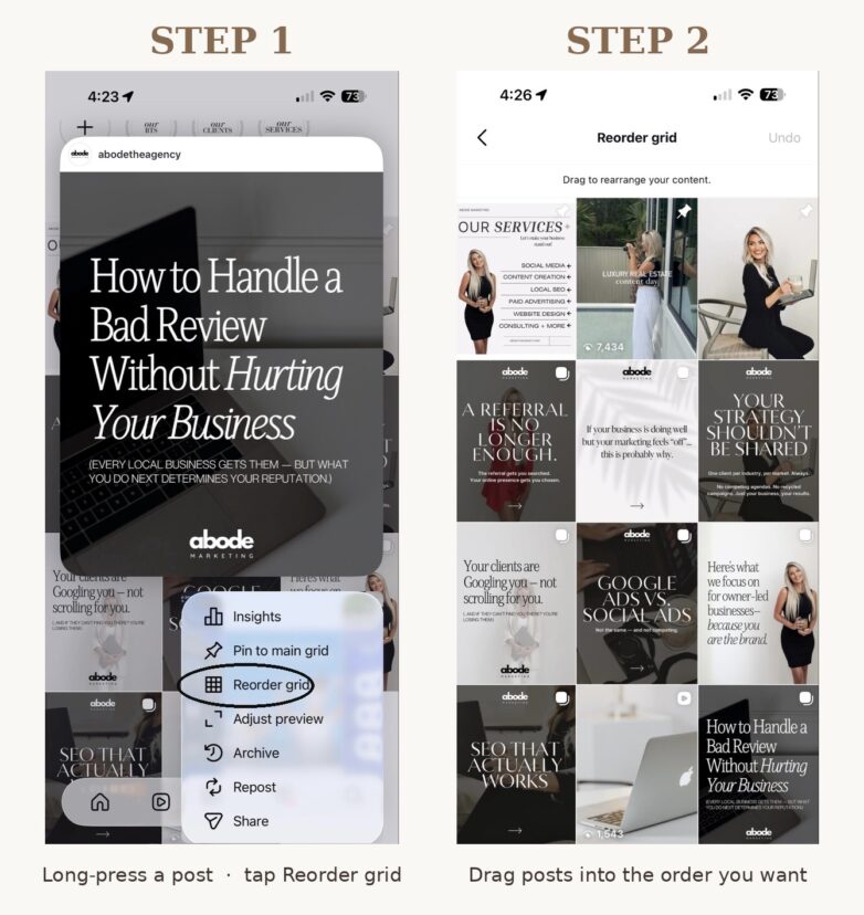 How to Reorder Your Instagram Grid: Step-by-Step + Every Instagram Feature Louisiana Businesses Should Be Using
