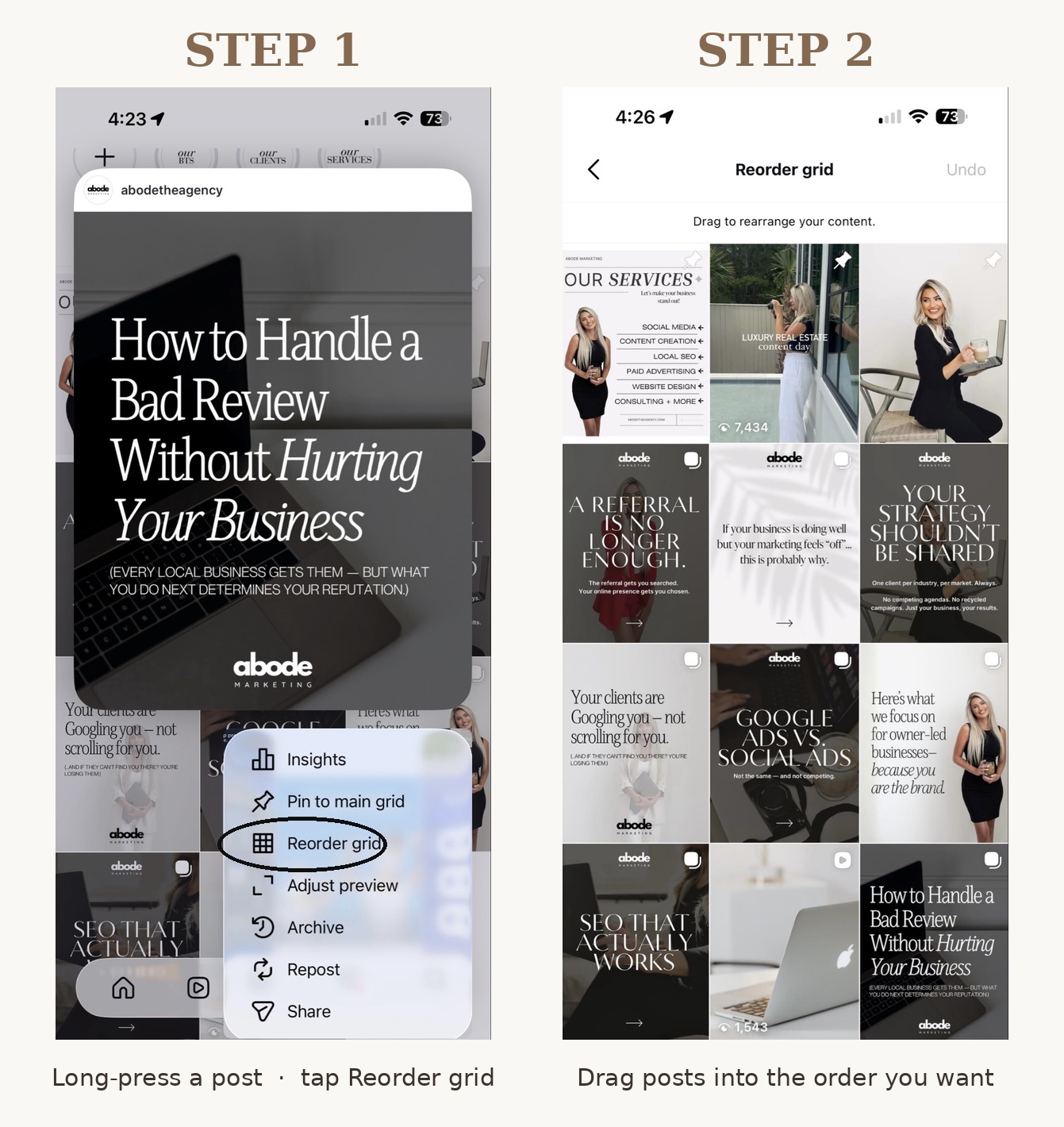 How to Reorder Your Instagram Grid: Step-by-Step + Every Instagram Feature Louisiana Businesses Should Be Using