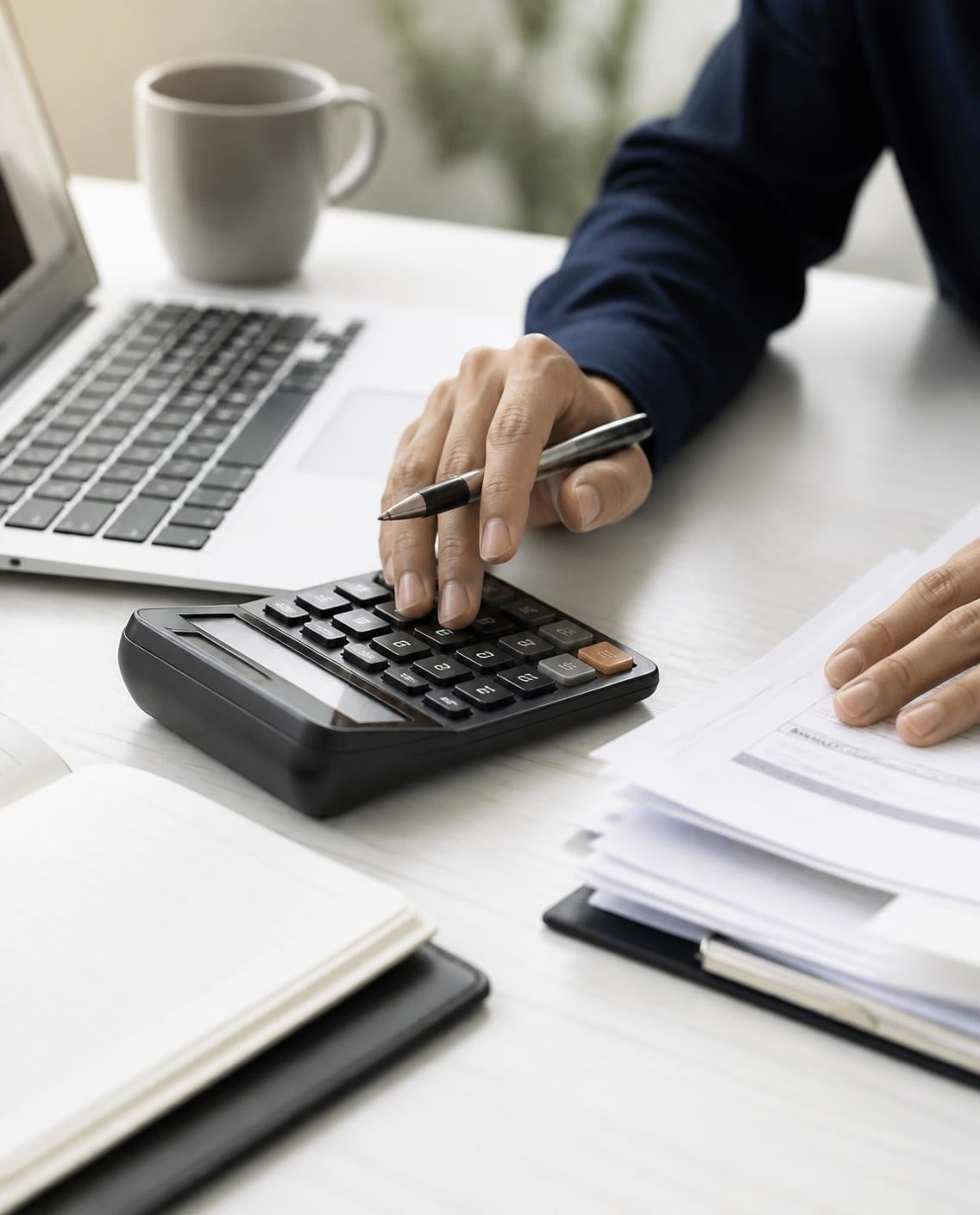 Advisor working through a client's financial documents